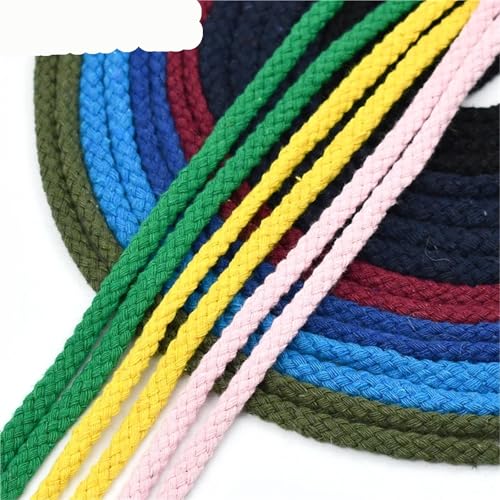 Cordon algodon trenzado de 7mm con estructura de 8 hilos resistente de 10 metros color rosered 4