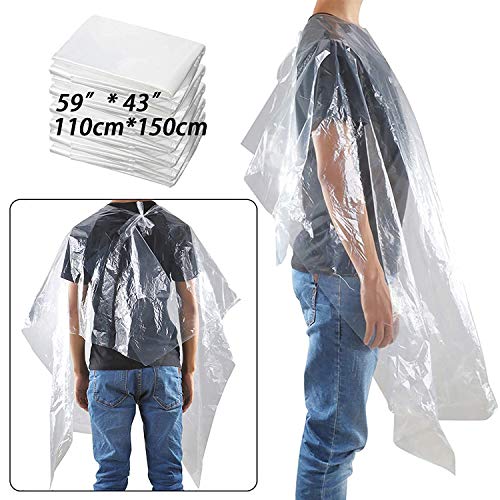 Disposable Capes Hair Salon - Disposable Salon Capes - 100pcs 59"x43.3" Large Disposable Haircut Capes Disposable Barber Capes,Coloring Cape Perfect for Salon Hair Coloring,Perming