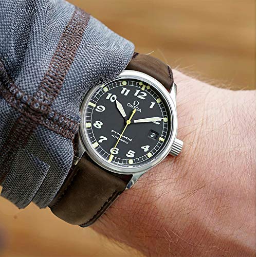 Ritche Genuine 20Mm Leather Watch Band For Omega X Swatch Moonswatch Classic Vintage Quick Release Leather Watch Strap For Men (Espresso Brown) #TOP2