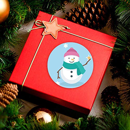 Christmas Stickers,Christmas Roll Pack Sticker, 500 Pieces Round Adhesive Labels for Cards Envelope Gift Boxes Decorative Sealing Stickers,Holiday Wedding Party Favors Supplies (A)