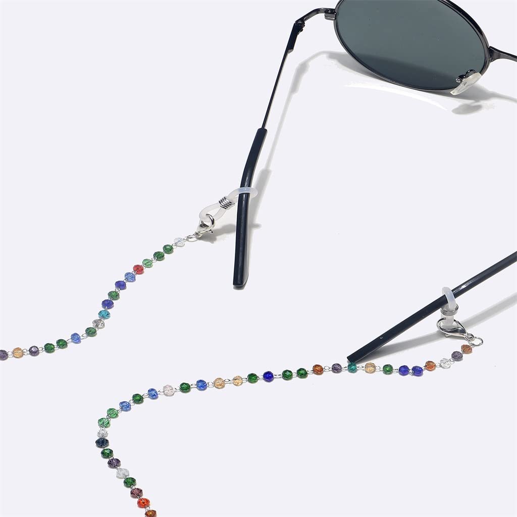 Zweiteiliges Set Brillenkette Edelstahl Kristall Farbe Brillenseil (D Talla ?nica)