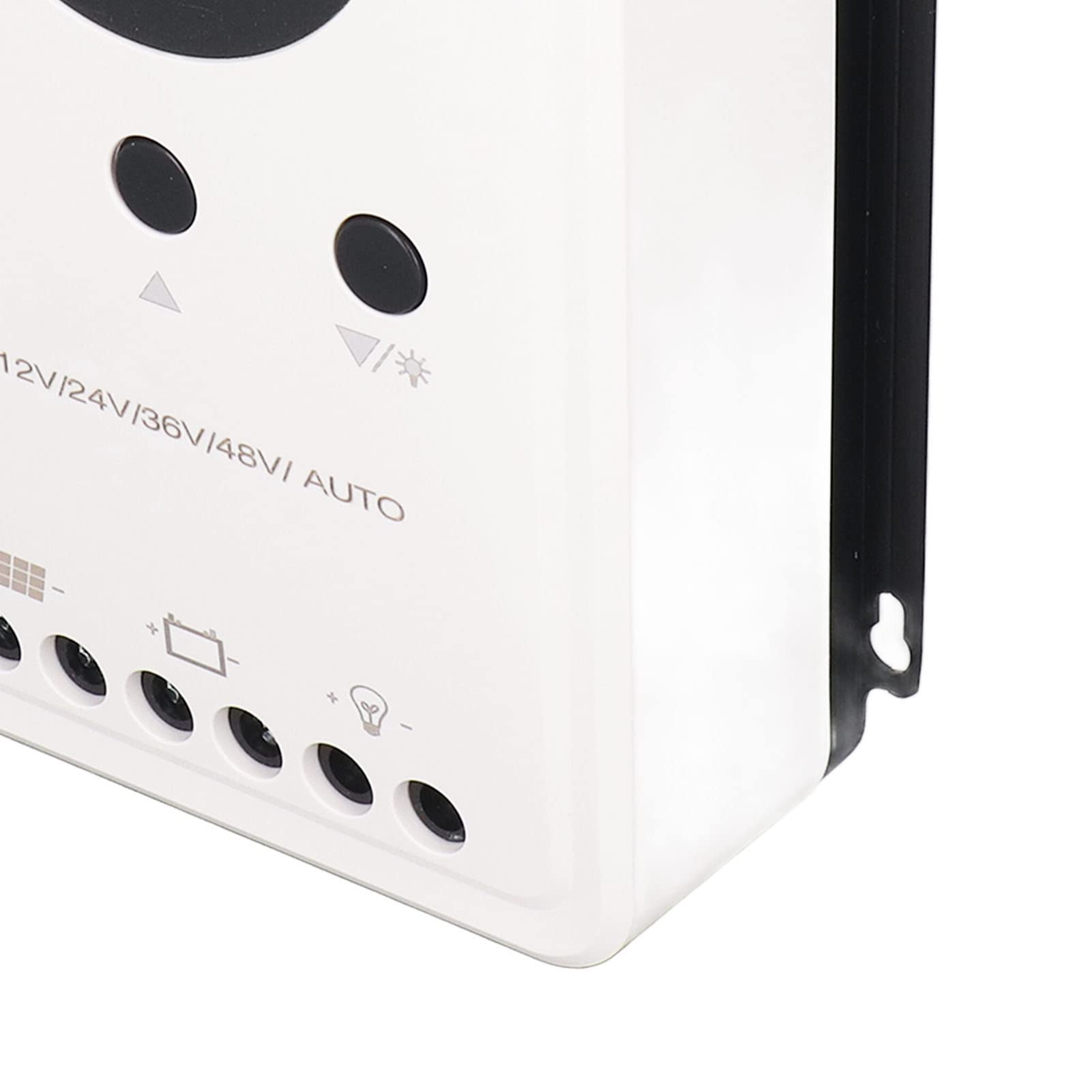 FTVOGUE Kontroler ładowania Słonecznego MPPT, Regulator Panelu Słonecznego ze Stopu Aluminium ABS 60A, 4-stopniowe ładowanie, Automatyczne Wykrywanie 12V 24V 36V 48V, dla Użytkowników Domowego