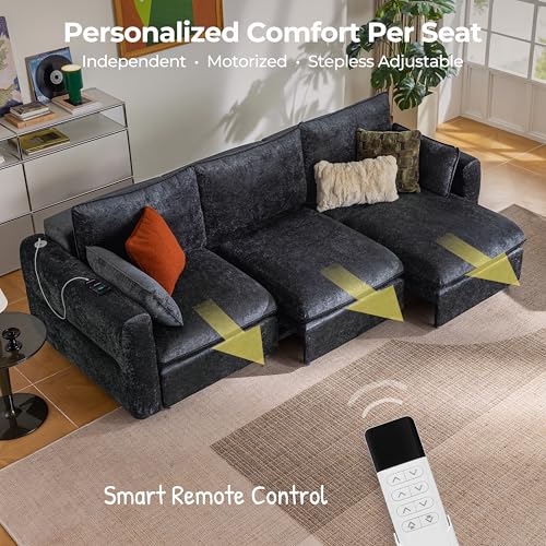Image of 103 inch Electric Pull Out Sleeper Sofa Bed, 2in1 Power Extendable Couch Bed