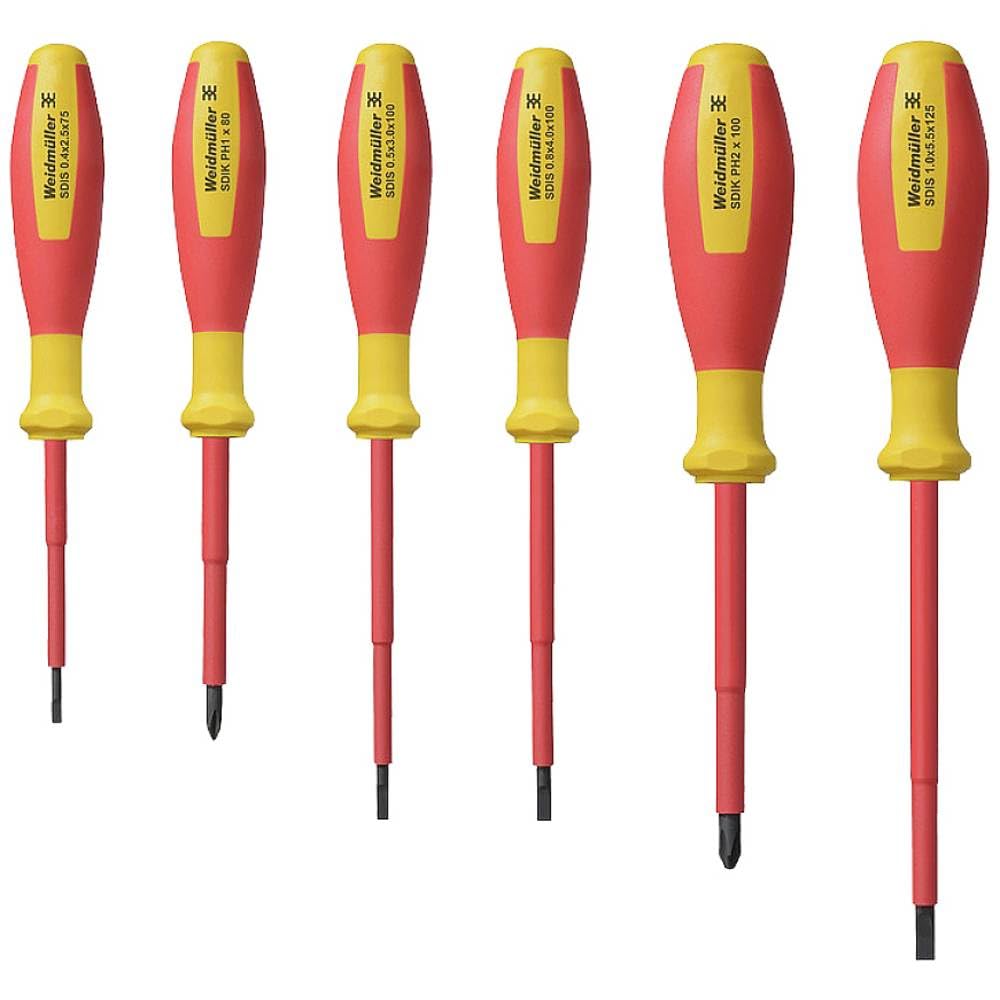 Weidmüller SDI SET S2.5-5.5/PH1/2 VDE Jeu de tournevis plat, cruciforme Phillips