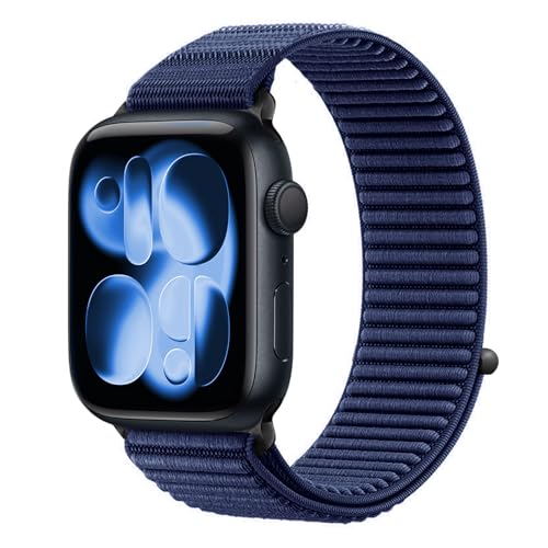 Sport Band Compatible with Apple Watch Bands Series 11 10 42mm, 9 8 7 41mm, 4 5 6 & SE 2 3 40mm for Women Men, Stretchy Straps for iWatch, Breathable, Soft Loop Ideal for Outdoor Deep Blue 3