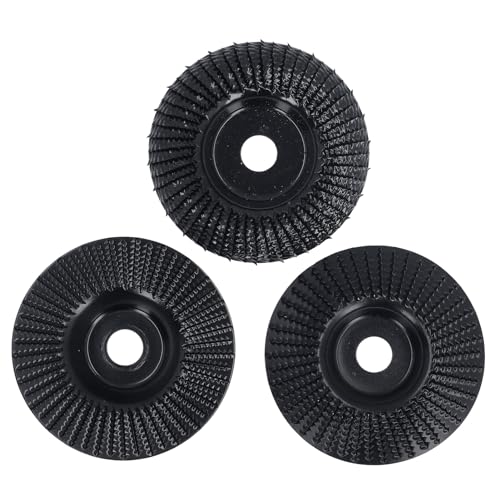 3PCS Set Wood Grinding Wheel, 100mm Diameter, Multifunctional Carving Disc, Compatible with Standard Angle Grinders, Efficiency, Carbon Steel Material, 3 for All Your Needs