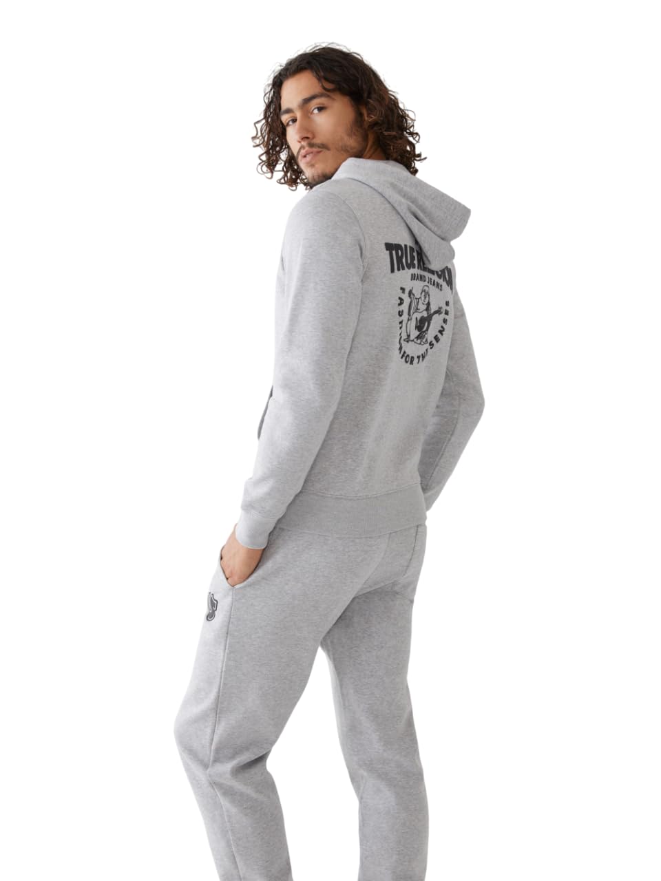 True Religion Felpa con Cappuccio con Zip Felpa con Cappuccio Uomo
