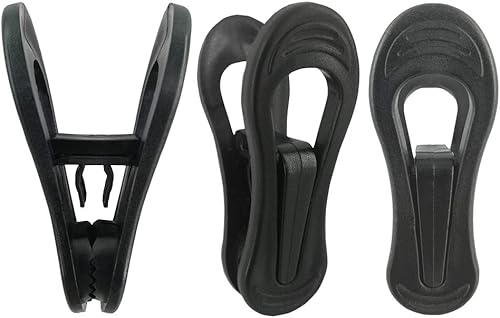 Miniatura 1 de Paquete de 30 clips de colgador, clips multiusos para perchas, clips negros para colgar ropa de plástico, clips para colgar pantalones