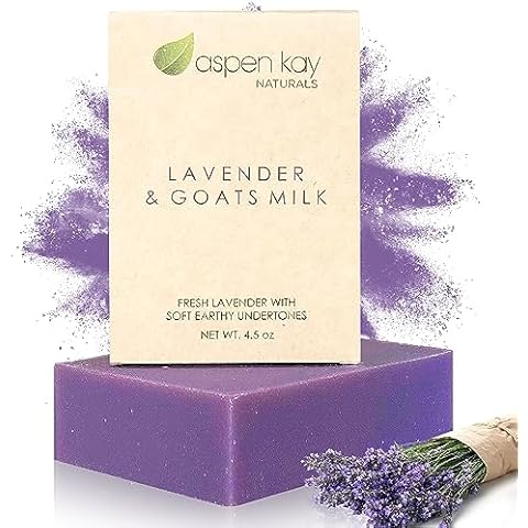 Aspen Kay Naturals bar soap for women and men, Natural and Organic oils, Pure Essential oils, Good for all skin types. - Lavender and Goats Milk (1 Pack) Cover