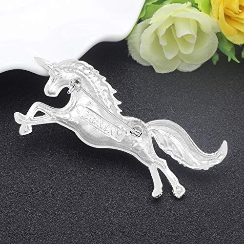 Image of DUOWEI Dainty 6 Colors Unicorn Horse Brooch Fancy Unicorn Lapel Pin Clothes Scarf Accessories for Women Girls Jewelry Gifts