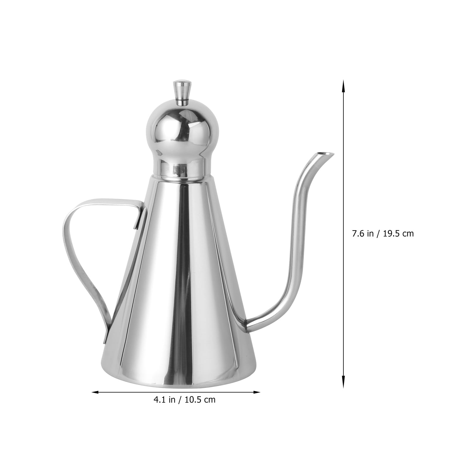 Hemoton Kännchen für Olivenöl, aus Edelstahl, mit abnehmbarem Deckel(500Ml)