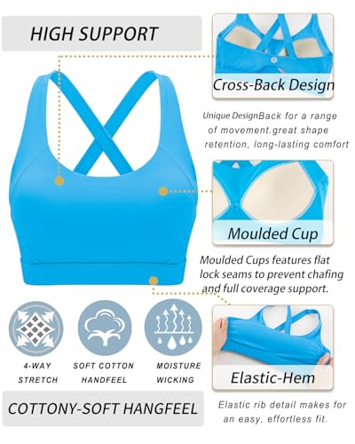 Image of RUNNING GIRL Sports Bra for Women High Support,Molded Cup Strappy Running Sports Bras with Sewn in Pads