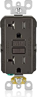 Leviton GFTR2 Self-Test SmartlockPro Slim GFCI Tamper-Resistant Receptacle with LED Indicator, Wallplate Included, 20-Amp, Brown