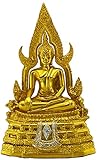 BUDDHO Chinnaraj Thai Buddha Statue for Home Decor 8' h Gold Buddha Sculpture Small Gift Office Gift Office Decor Figurines Meditation Altar Sculpture