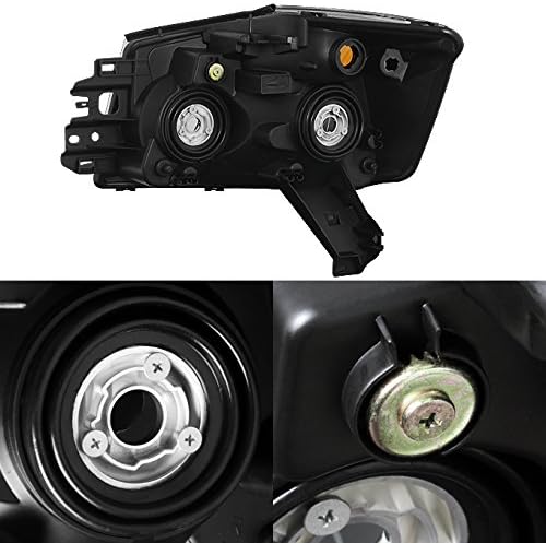 AKKON - For 2004-2015 Nissan Titan Black Headlights + Red Smoked Tail Brake Light Lamp Combo Pair Left+Right