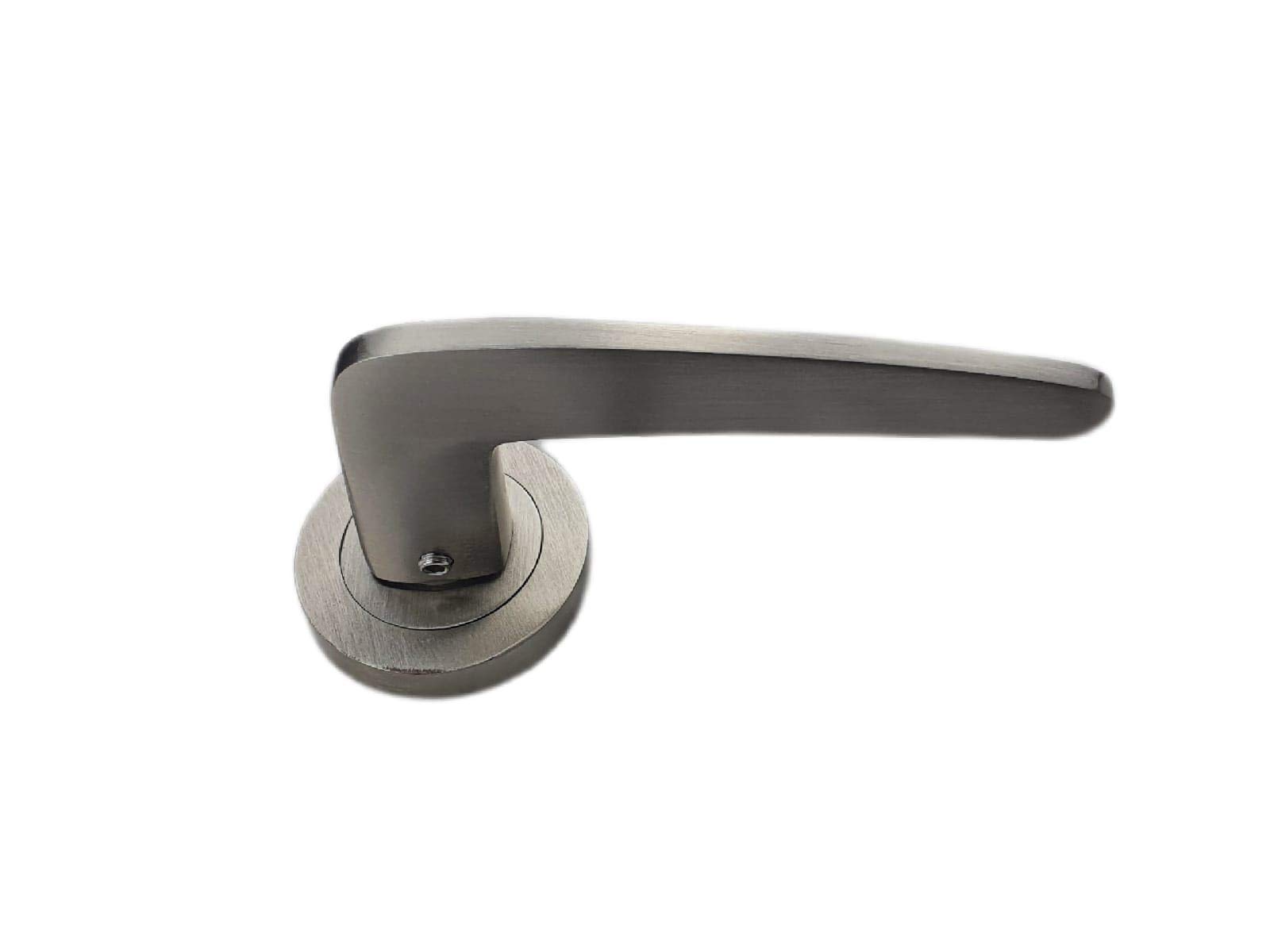 Venus Door Handles On Round Rose in Stunning Satin Stainless Steel Finish