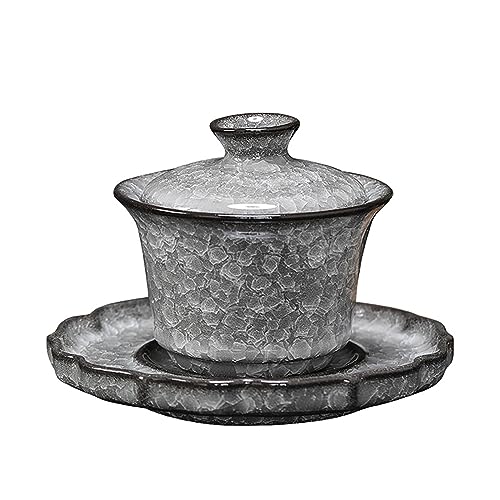 Gaiwan tea cup Chinese Ancient pattern Ice Crack Chinese tea cups Kung Fu Tea set Gaiwan Sancai Tea Bowl Tea Set