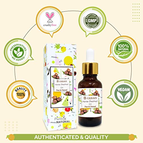 Image of B-URBAN Horse Chestnut Oil | Pure and Natural for Firm Skin, Hydration, Toning | Cosmetic Grade for Skincare, Hair Care, and DIY Purpose (30ml)
