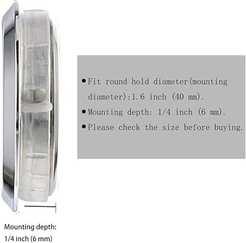 HILLHOME Mini reloj de inserción de 1.8 pulgadas (1.772 in) movimiento de cuarzo redondo reloj en miniatura esfera blanca bisel tono plateado