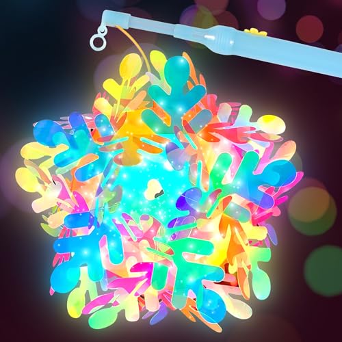 Farolillo LED para niños,juego de manualidades para niños,Farol para Manualidades,farolillo hecho en casa,para Fiestas,Cumpleaños,Fiestas,Bodas,Decoracion Halloween (Nieve)