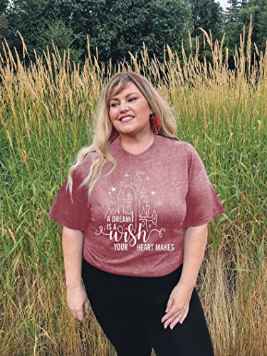 A Dream is a Wish Your Heart Makes Shirt Plus Size Womens Funny Castle Letter Print T Shirt Inspirational Gift Tee Tops3