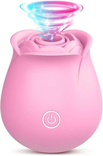 Juguete sexual de rosa para mujeres - Razsvoe Vibrador de rosa succionador con estimulador de pezón y clítoris de 10 modos, vibrador de punto G,