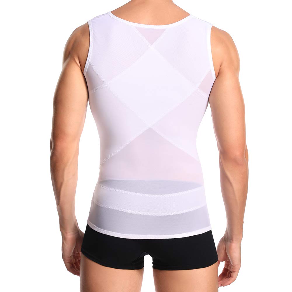 Débardeur Gainant pour Hommes Chemise de Compression sans Manches Ventre Plat Gaine Amincissante Posture Shirt Body Shaper