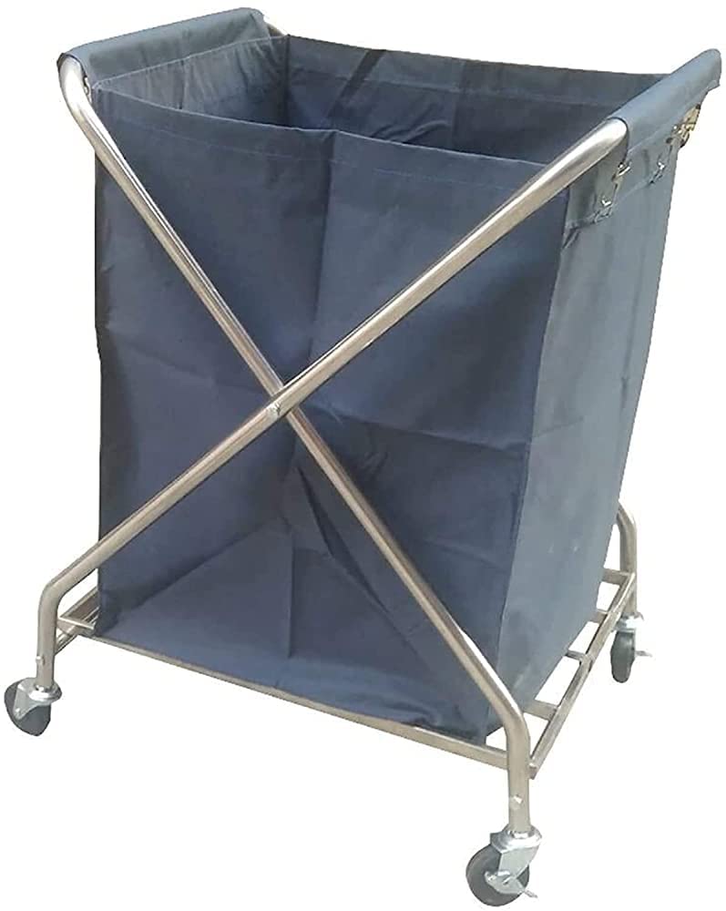 Shelf Movable Trolleys Laundry Hamper Basket Sorters Cart With Wheels Foldable Portable Dirty Clothes Bags Organizer Stainless Steel