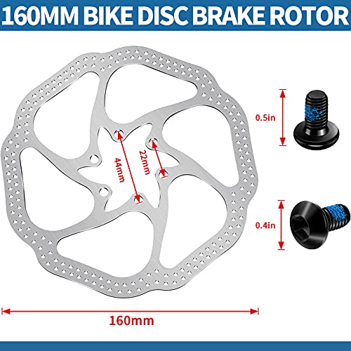 image for Hestya 2 Pieces 160 mm Bike Bicycle Disc Brake Rotor with 12 Steel Bol