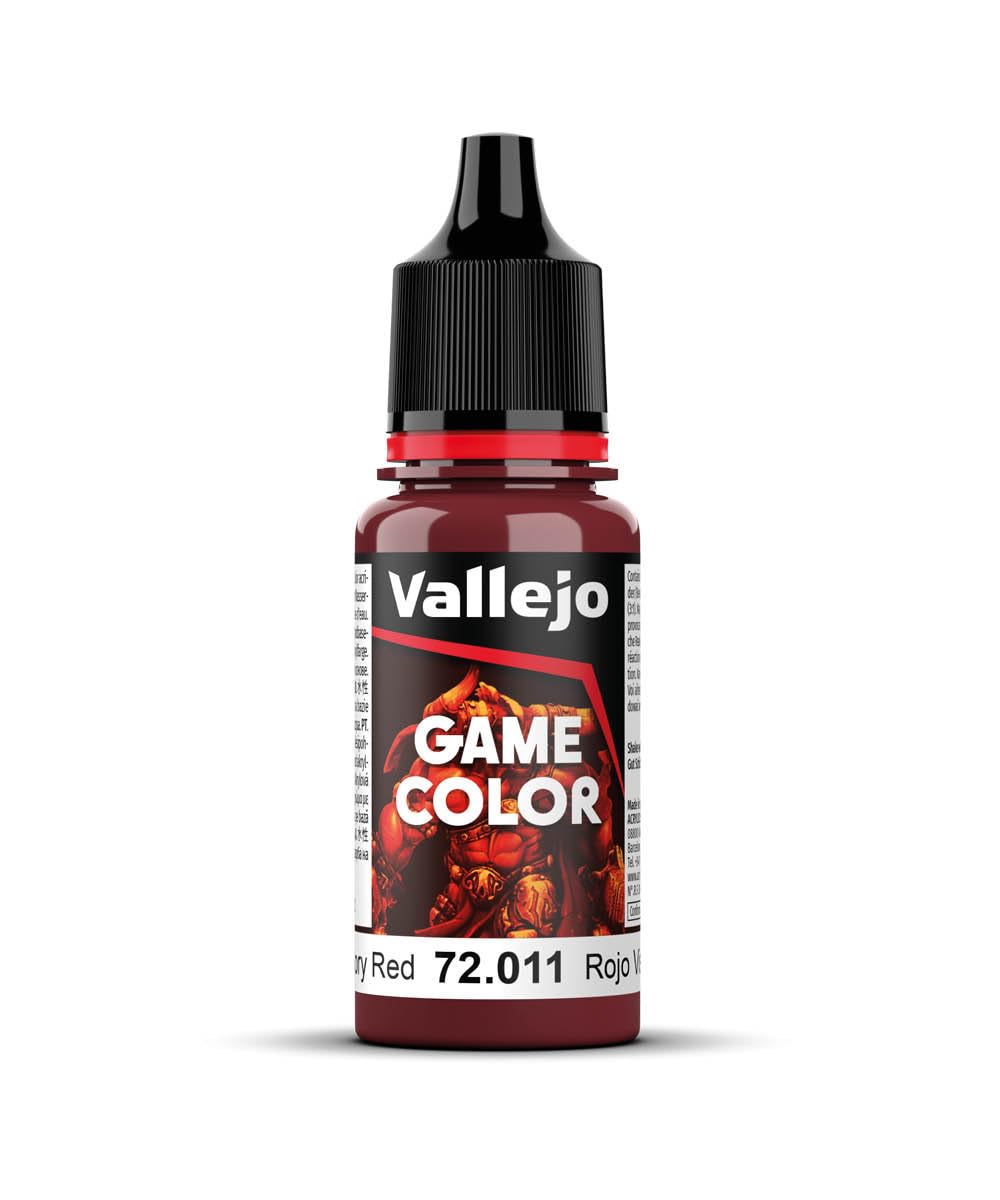 Vallejo Game Color Acrylic Paint, Water-Based, for Fantasy Figures and Wargames, 18 ML Bottle with Dropper, Viscera Red, Matte Finish