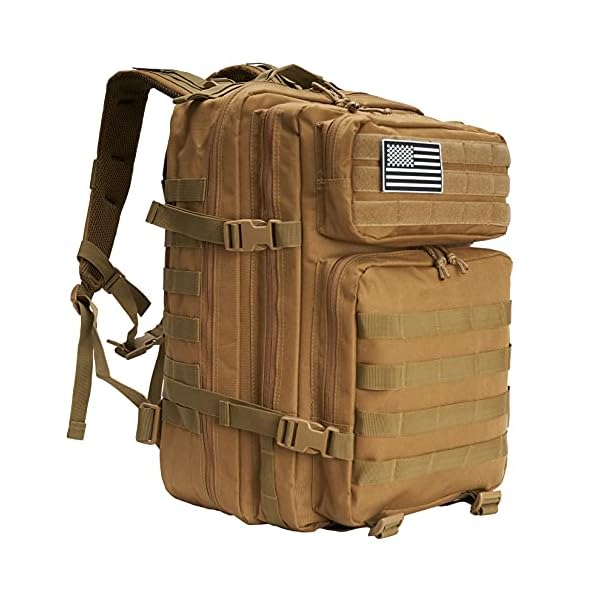 Dunnta Tactical Backpack, 3 Day Assault Pack Molle Bug Out Bag 42L Military Backpack for Hiking Camping Trekking Hunting