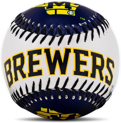 Image of Franklin Sports Milwaukee Brewers MLB Team Baseball - MLB Team Logo Soft Baseballs - Toy Baseball for Kids - Great Decoration for Desks and Office (Pack of 12)