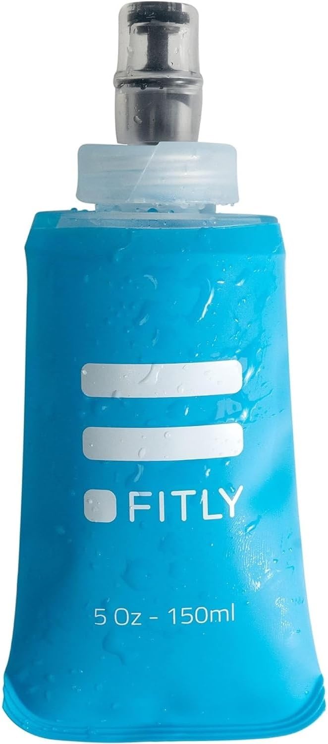 FITLY Soft Water Bottle | Shrink As You Drink Soft Flask for Hydration Pack | Folding Water Bottle Ideal for Running, Hiking, Cycling, Climbing & Rigorous Activity