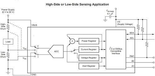 Miniatura 5 de 4 unids INA226 IIC I2C Interfaz bidireccional de monitoreo de potencia de corriente módulo de sensor de alerta módulo de monitor de 36 V para Arduino