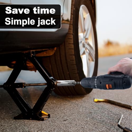 Image of Trailer Jack Drill Adapter 3 /8 with 2 Adapter Bits, T-Slot Drill Attachment Scissor Jack Slotted Drill Adapter for RV Scissor Jacks C-Type Jacks Various Pop-Up Campers