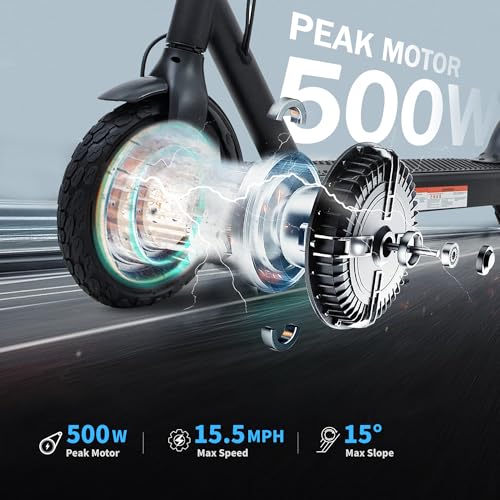 Image of Electric Scooter, 8.5'' /10'' Soild Tires, 350W /500W /750W Motor, Dual Suspension, 15.5 /21 MPH Top Speed, 12-15-25-30 Miles Long Range, Dual Braking, Folding, Commuting, E Scooter for Adults Teens