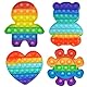 4 Stück Pop It Spielzeug, Bubble Sensory Fidget Toy, Fidget Toys Set, Antistress Spielzeug für Kinder und Erwachsene, Ideal für Reisen, Schule und Geschenke