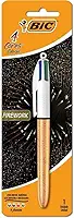 BIC, Caneta Ponta Média Retrátil, 4 Cores Firework, 1 Unidade