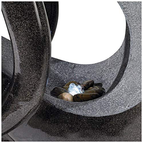 Graceful Form Modern Outdoor Floor Bubbler Water Fountain 43" High With Led Light For Garden Patio Backyard Deck Home Lawn Porch House Living Room Relaxation Exterior Balcony - John Timberland #TOP3