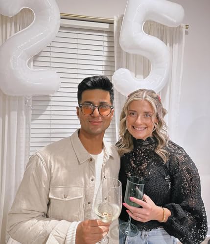 Image of White Number 16 Balloon 40 inch, 16 Number Balloons, 16th White Birthday Decorations 16 Year Old Party Supplies