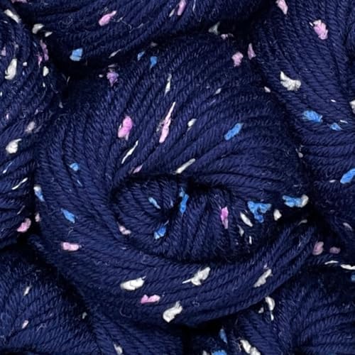 Image of Tweed Twinkles Soft Baby Yarn for Crocheting, 8-Pack (696Yds / 400G), Free Patterns - Acrylic Baby Blanket Knitting Yarn with Flecks - Size 3 DK Light Worsted Weight - Midnight Blue