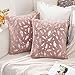 MIULEE 2 Piezas Funda de Cojines Plumas Estampadas Plateadas Funda de Almohada Suave Cómoda para Sofá Cama Decorativas Modernas Preciosas para Sillas Dormitorio Habitacion 45x45cm Sakura Rosa
