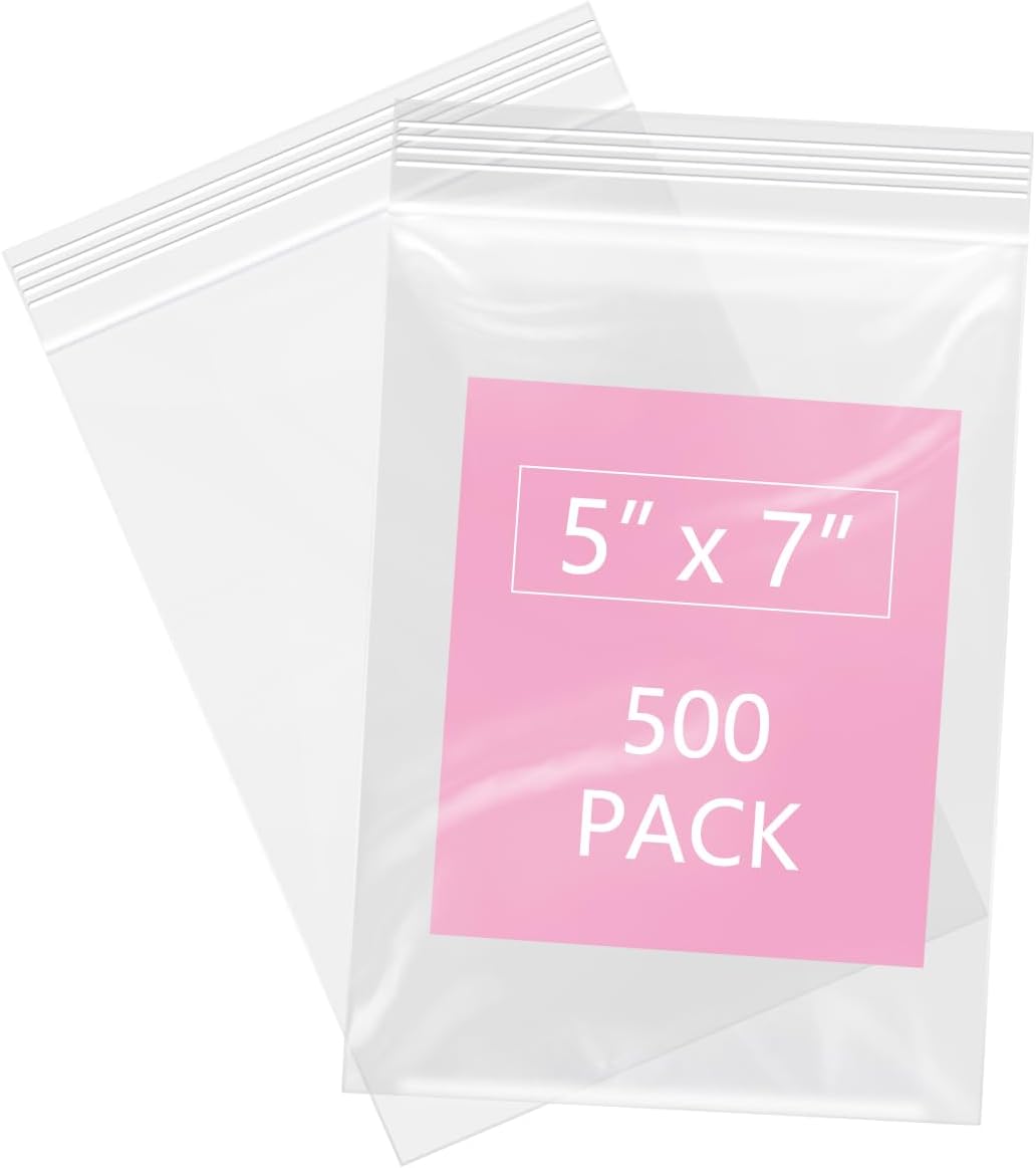 iMailer - 500 Pcs- 13" x 15" Zip Bags- 2 Gallon Zip Bags- Clear Resealable Zip Poly Bag 2 Mil for Clothing, T-Shirts, Pants, Storage