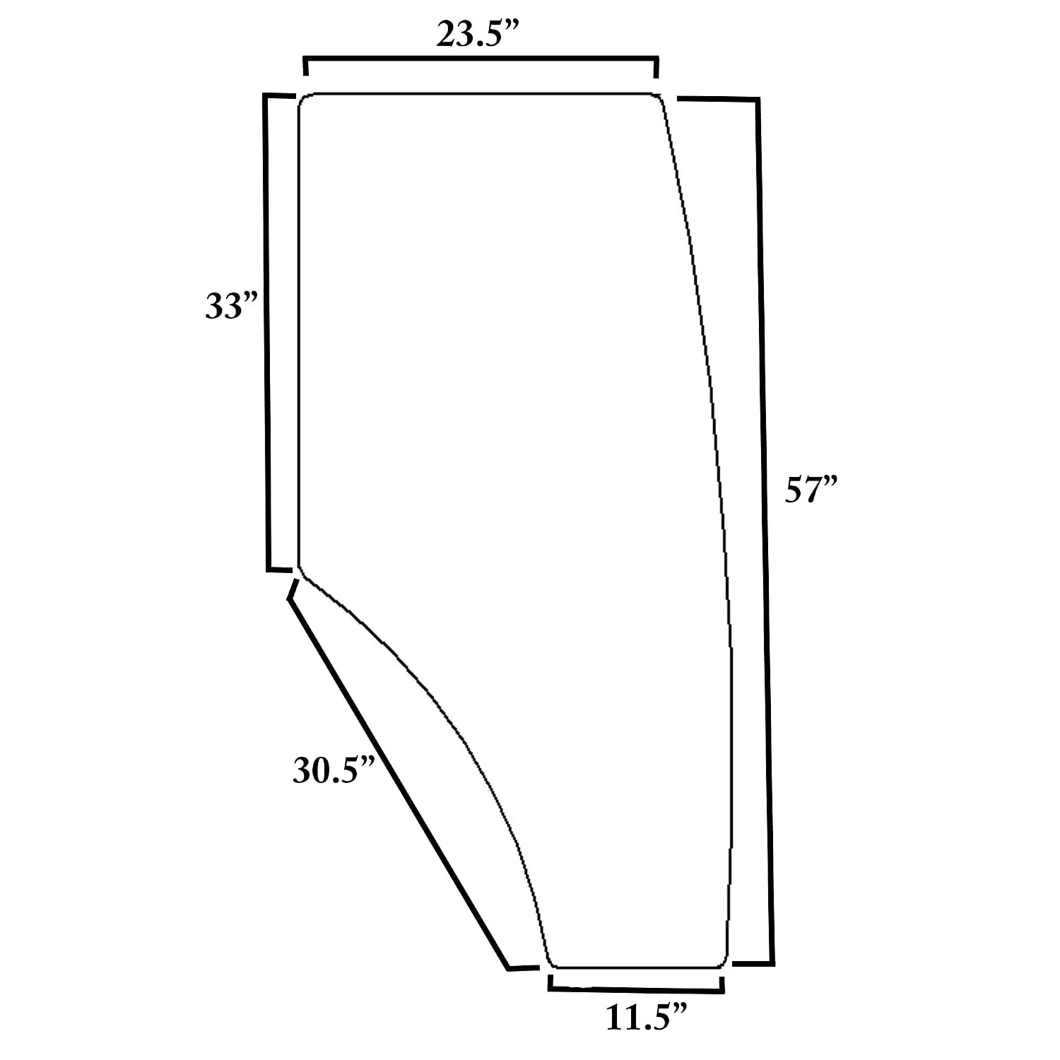E-R198625 RH Cab Door Glass for John Deere 5075M, 5080M, 5080R, 5080RN, 5083E, 5085E, 5090M, 5090R, 5090RN, 5093E, 5100E, 5100M, 5100R, 5100RN, 5101E, 5225, 5325,+++