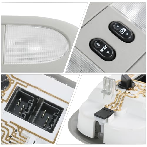 Image of LED Overhead Console Dome Map Light Interior Lamp Roof Reading Light, Gray | Compatible with 2004-2008 Ford F-150 2006-2008 Lincoln Mark LT Replace# 7L3Z-18519A70-BA, 4L3Z-18519A70-BAA