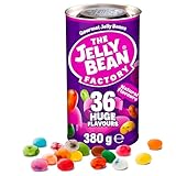 The Jelly Bean Factory, Jelly Beans Gift 380 g Can, Gluten Free Sweets, Halloween - 36 Natural, Huge Fruit Flavours, Chewy, Retro American Sweets for Kids, Adults - Gourmet Pick and Mix Jellybeans