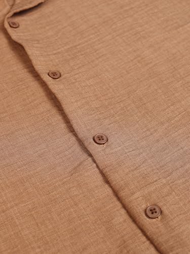 Image of Highlander Men's Relaxed Fit Shirts | Self Design | Long Sleeves | Spread Collar | Casual Shirts | Stylish Shirt