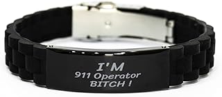 I'M 911 Operator ! 911 Operator Gifts for 911 Operator Gifts 911 Operator 911 Operator Funny Gift For 911 Operator The Best, Silver Plated Zinc, Cubic Zirconia