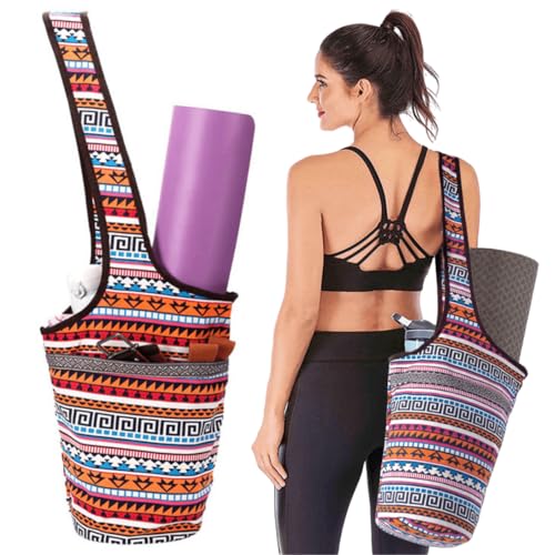 JOYHAZE Yoga Mat Bag with Large Size Pocket, Big Capacity Pilates Mat Carrier for Women Sports, Gym, Shopping, Easy to Access & Lightweight, Fit Most Size Mats