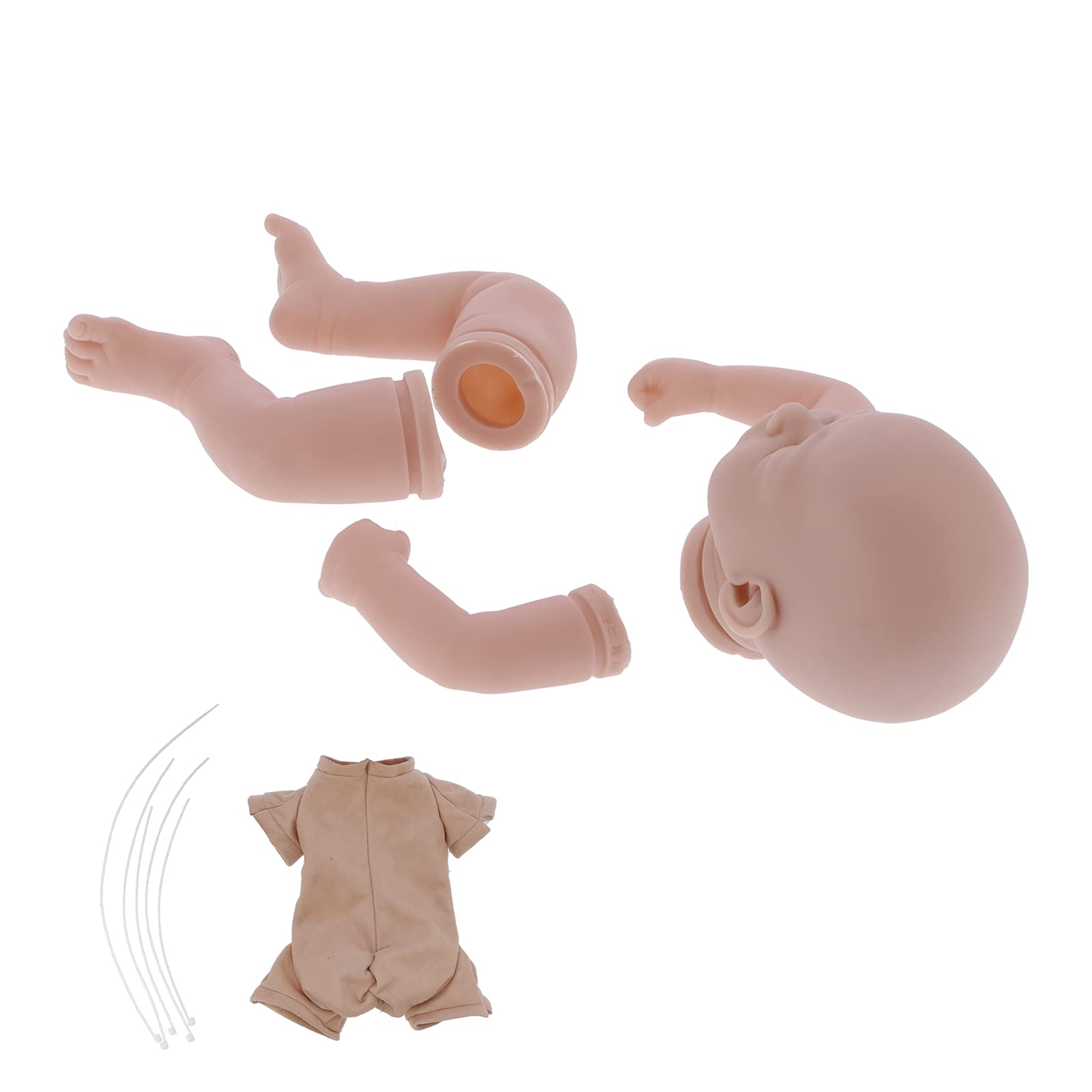 Reborn-Puppen-Set, Reborn-Puppenform, Babypuppen-Set, Puppenteile, 50 cm, Unbemalt, DIY, Silikonkopf, Hände, Füße, Stoffkörper mit Einfach zu Wurzelnden Haaren für